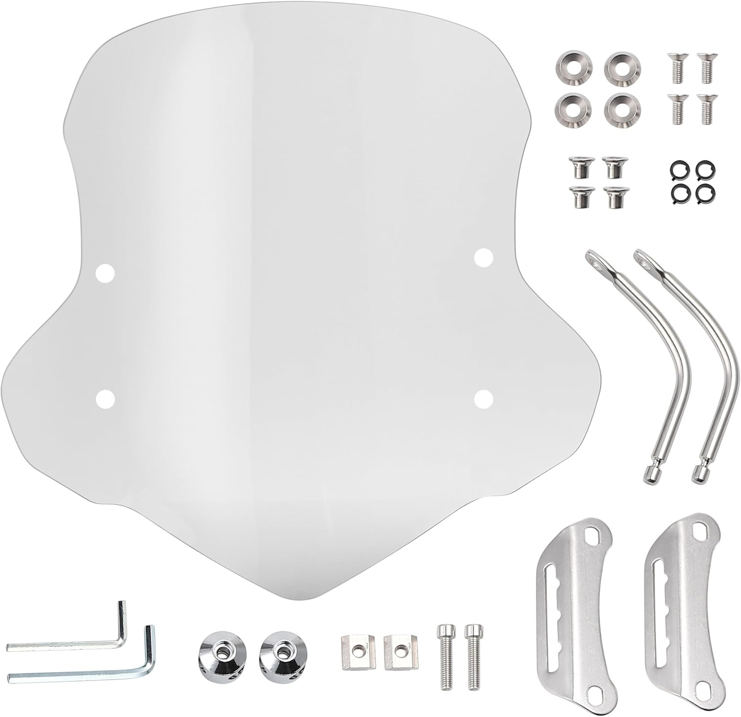 Motorcycle Scooter Windshield 4 Millimeters Transparent Plastic Acrylic Comes wi