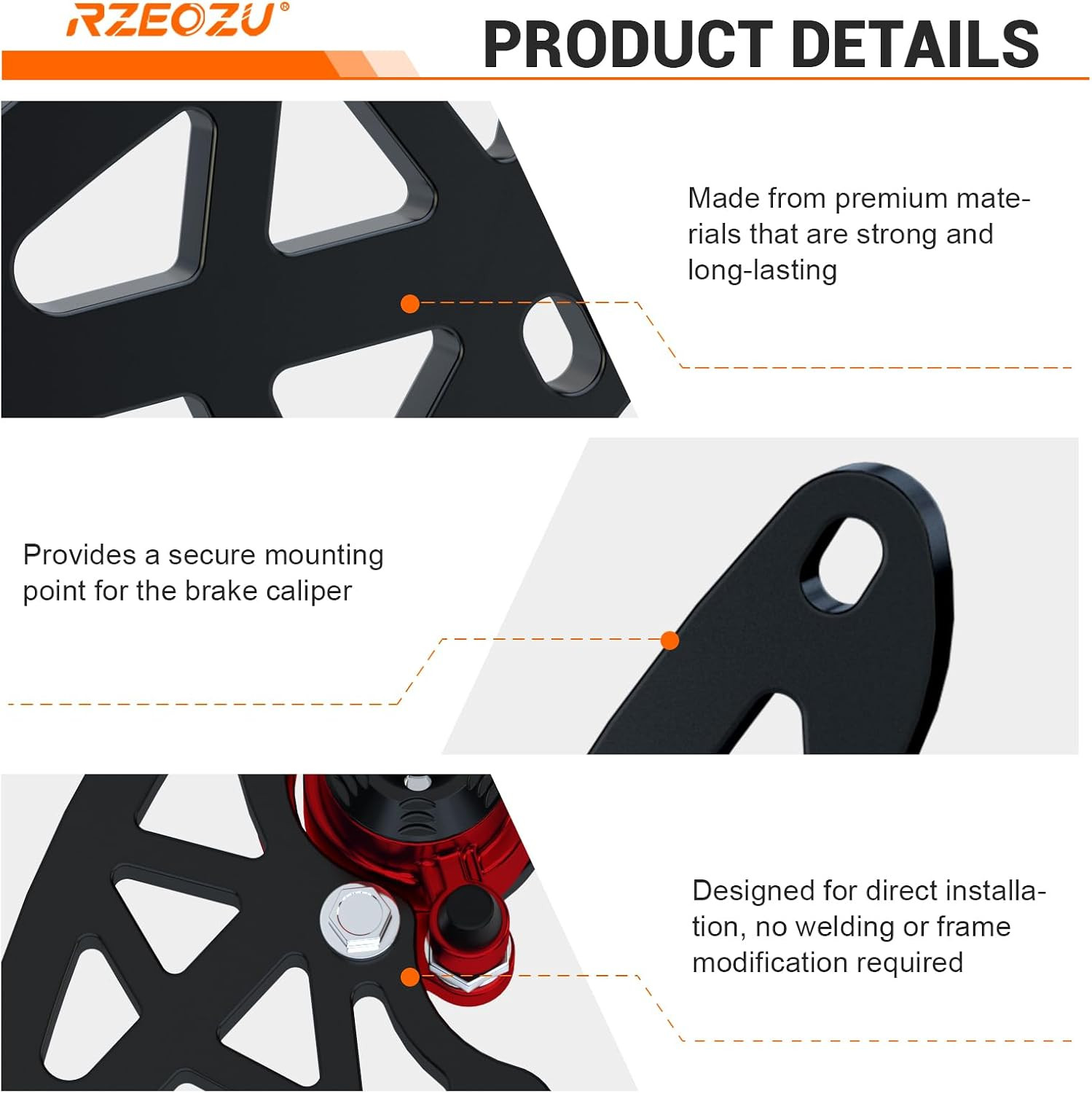 Mini Bike Hydraulic Brake Caliper Bracket Kit Replacement for Monster Mega Mo…