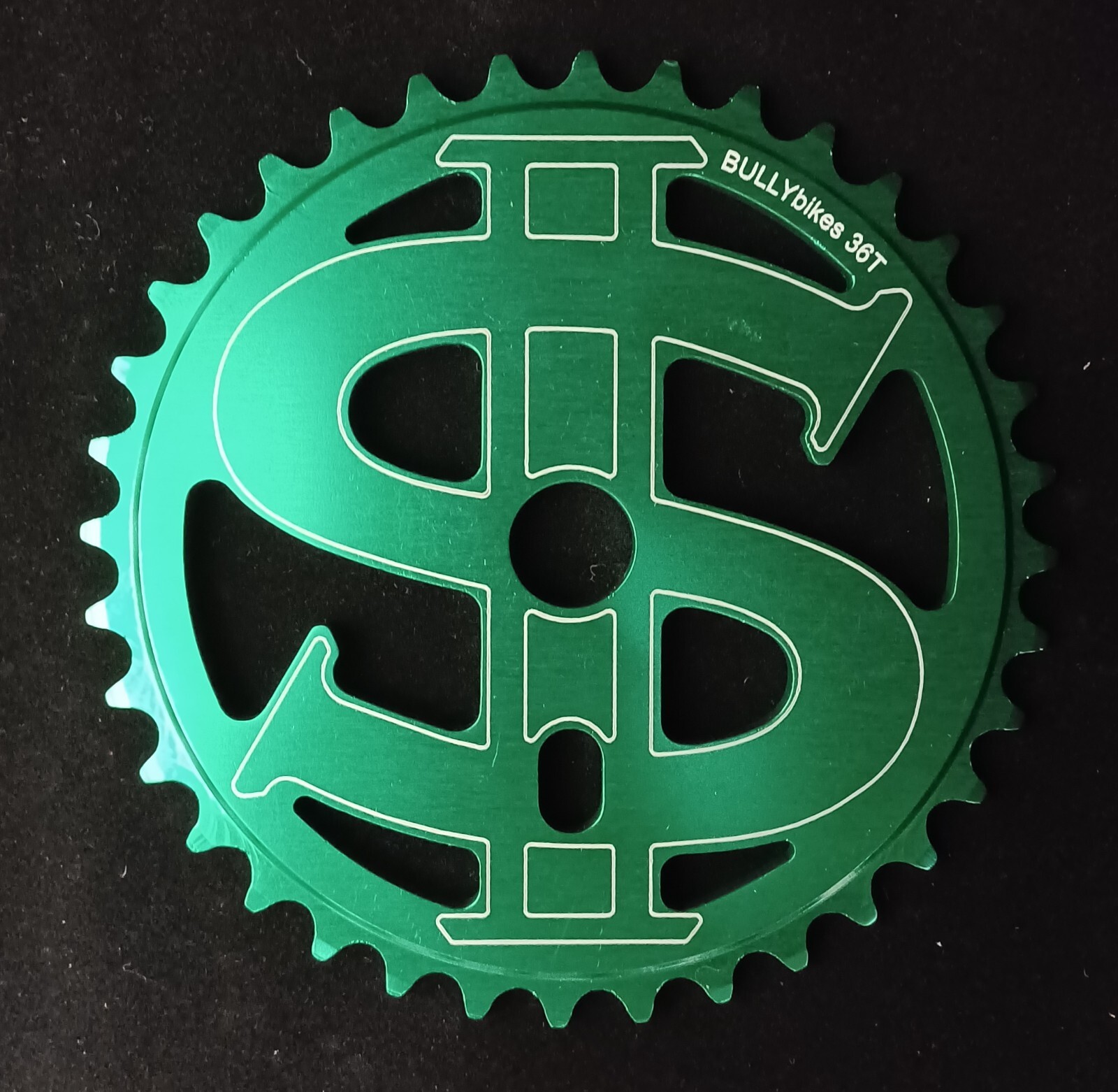 BULLY BMX BIG SPROCKET GEAR for 19mm spindles Made in USA! 3/32″ 36 tooth GREEN