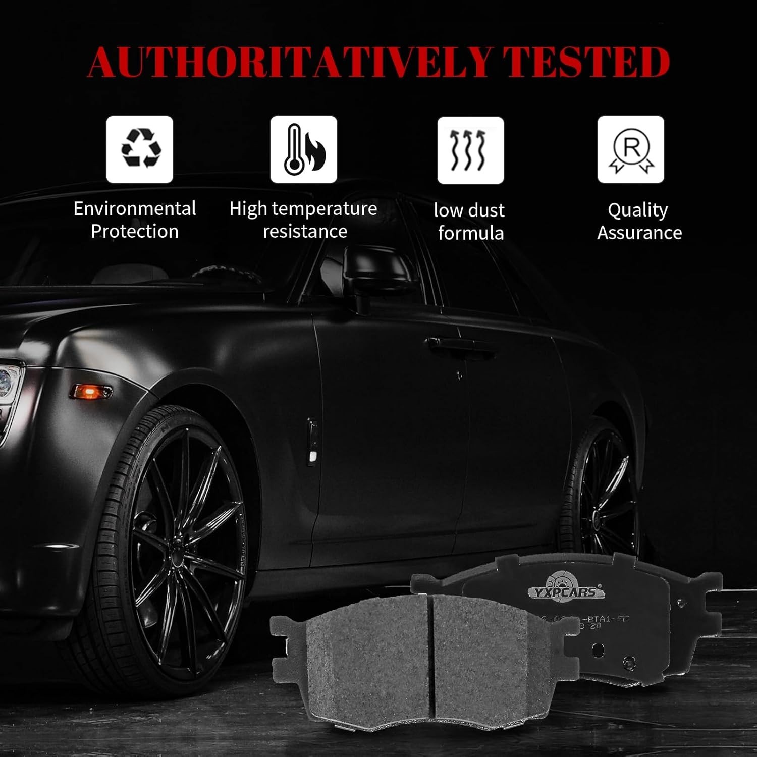 Front and Rear Ceramic Disc Brake Pads Set Replacement for Kia