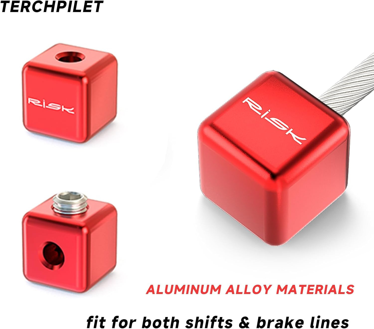 Bike Cable End Caps, Alloy Cable Crimps for Road & Mountain Bicycles – Includes