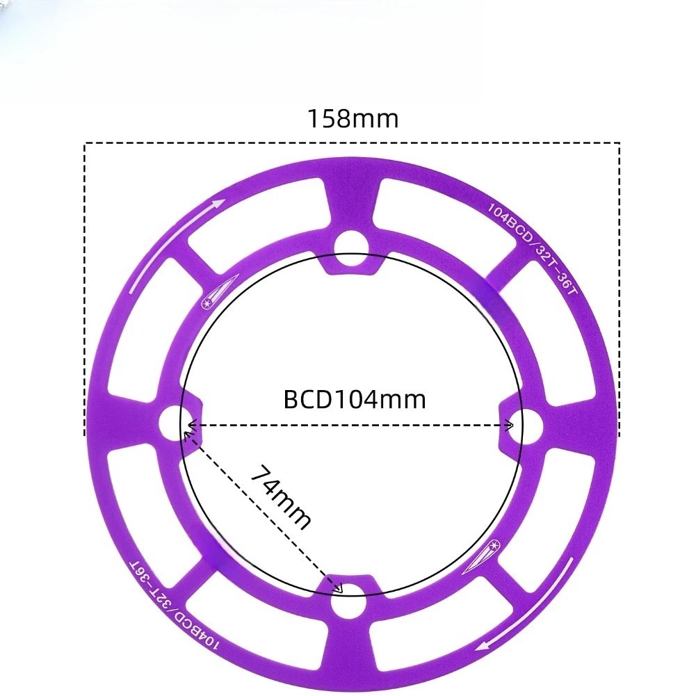 Lightweight Aluminum Chainring Protector 104BCD for Mountain Bike 158mm Size