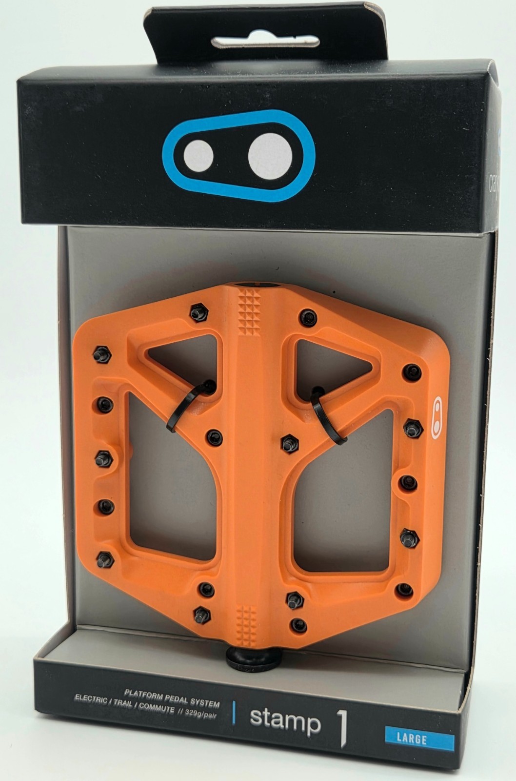 Crank Brothers Stamp 1 Large Orange V1 Platform MTB Mountain Bike Pedals