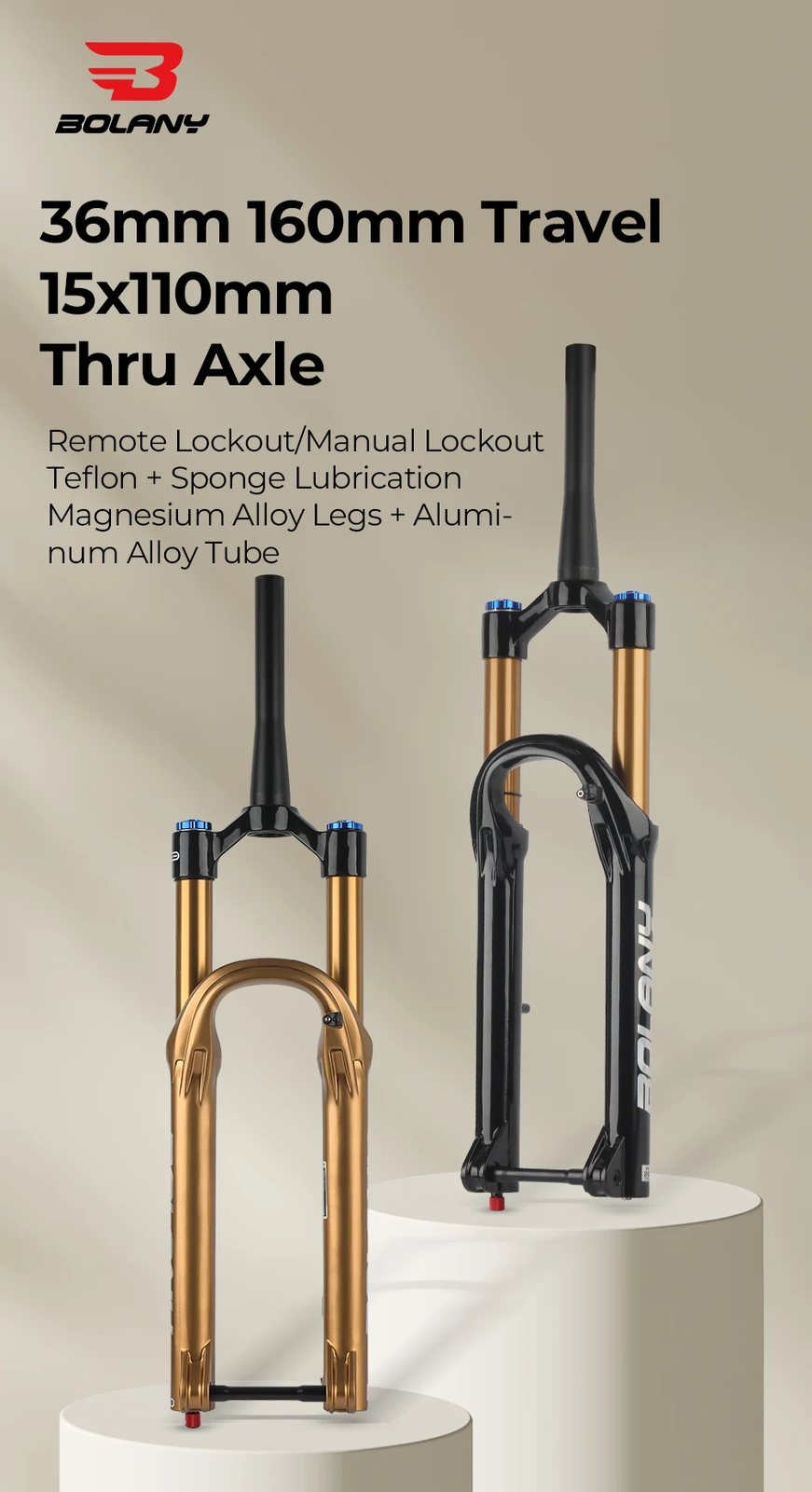 27.5/29Inch Boost Air Suspension Fork 160mm Travel MTB Damping Adjustable Fork