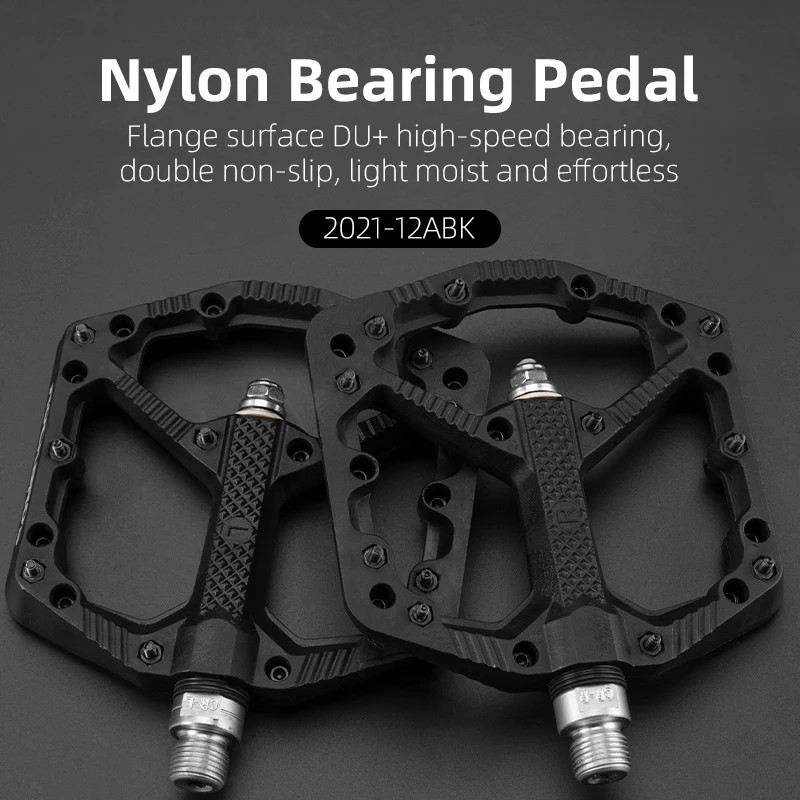 ROCKBROS MTB Bike Pedals Ultralight Sealed Bearing Nylon Platform 9/16″ Pedal