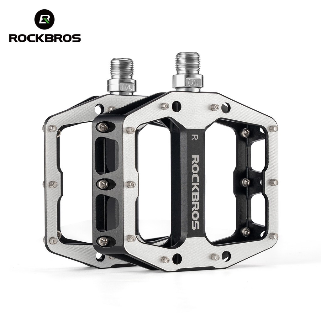 ROCKBROS Mountain Road Bike Pedals Wide Flat Aluminum Alloy Pedal Non-Slip 9/16″