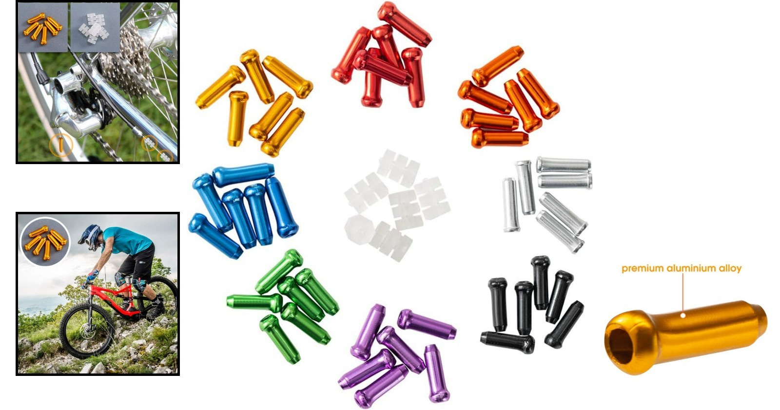 48PCS Cable End Caps & 6PCS Rubber O-Rings – Easy Install for Cyclists