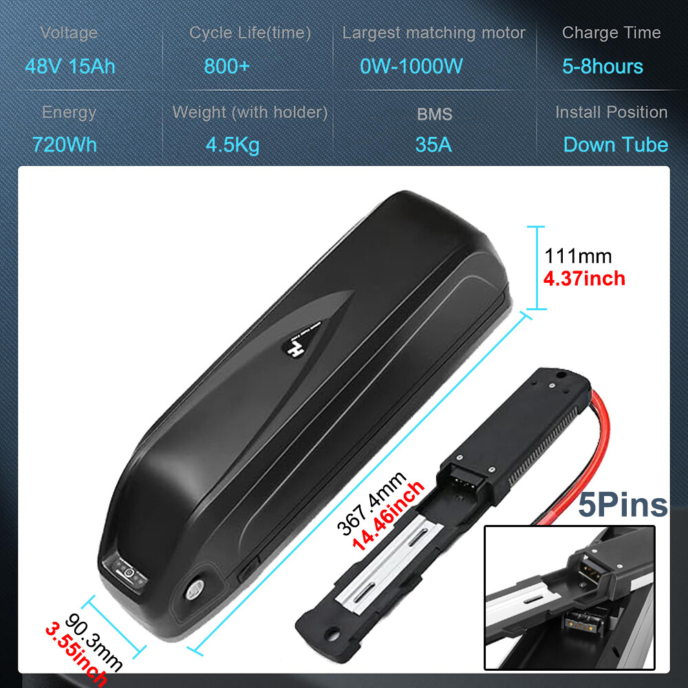48V 15Ah Hailong E-bike Battery 200W-1000W Electric Bike Motor Lithium Batterys
