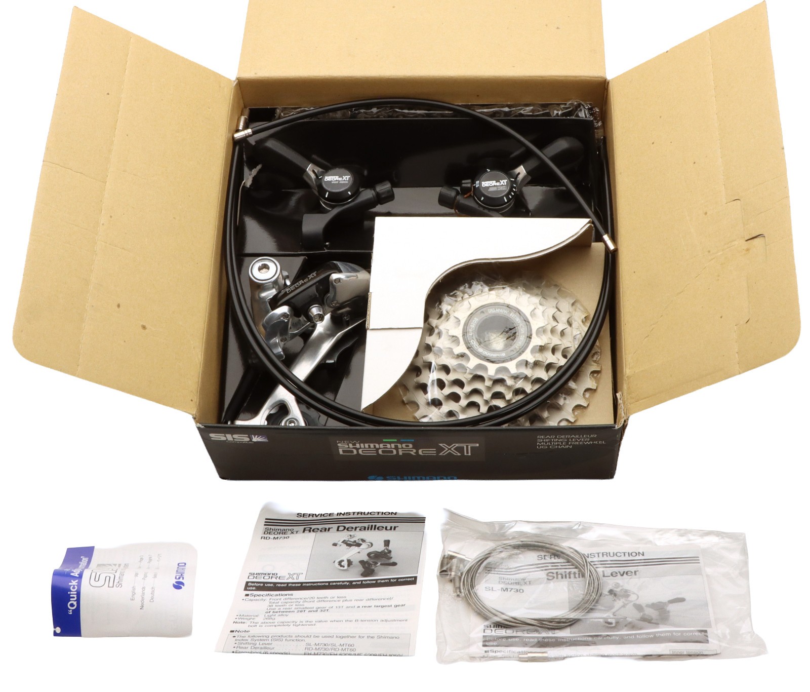 Shimano Deore XT Kit with RD-M730/SL-M730/MF-6208/Chain 3x6s NOS NEW