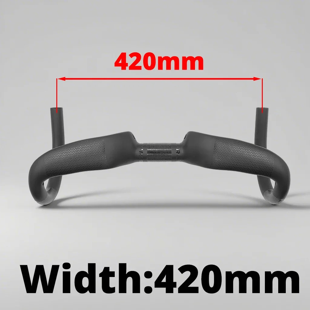 30mm Rise Carbon Fiber Gravel Road Bike Handlebar 400-440mm Internal Cable