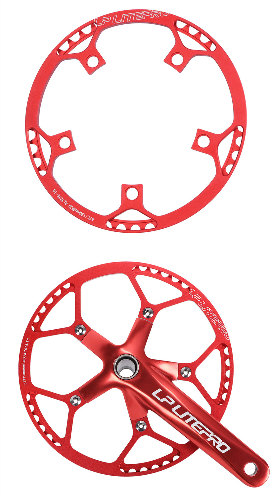 Litepro Bike Crankset Chainring Folding Bike Square Hole Crank Chainring BCD130