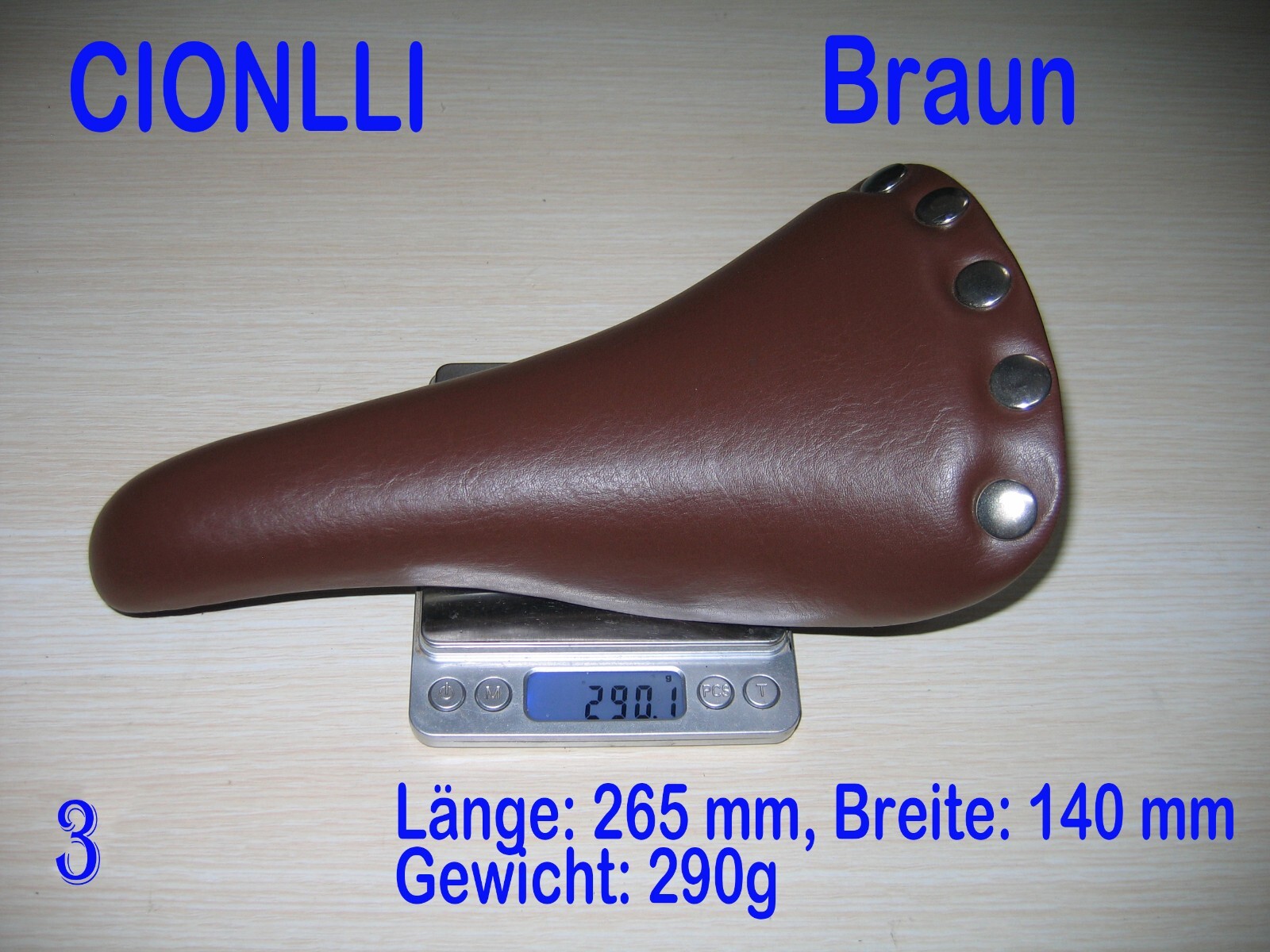 CIONLLI Saddle Brown Length 265mm Width 140mm 290g NEW