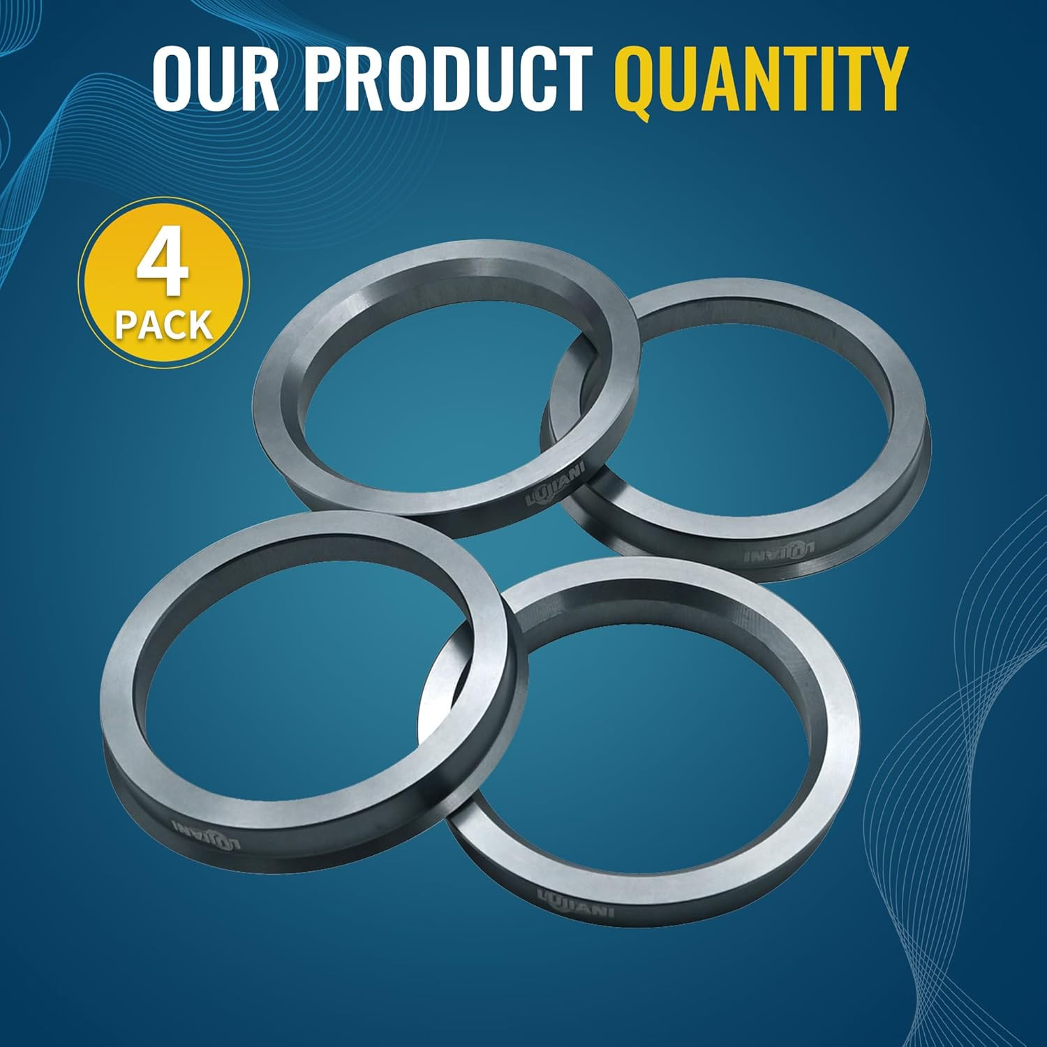 4 Pack Hub Centric Rings 60.1mm to 73.1mm Aluminum Wheel Adapter Hubrings