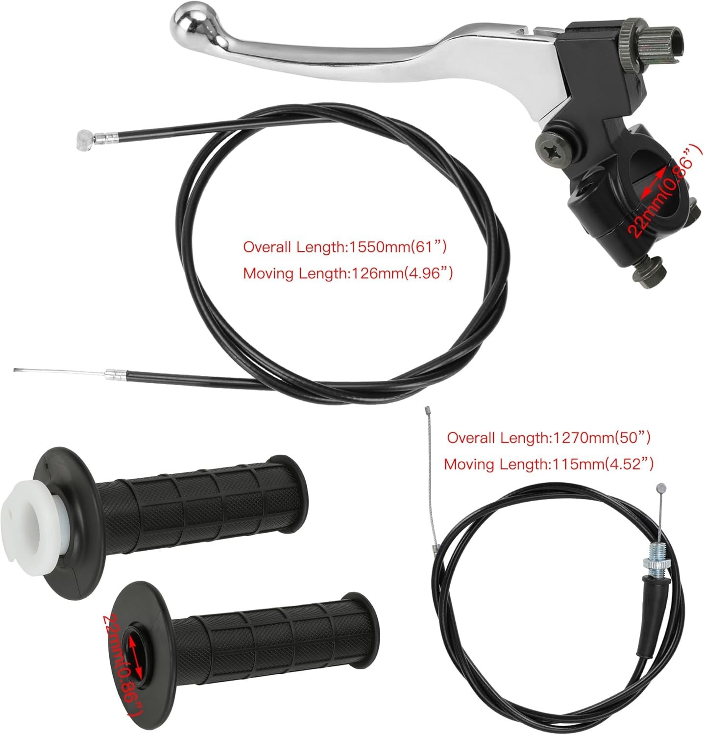 Mini Bike Throttle Assembly Kit Brake Lever for Coleman Baja Doodlebug 22mm