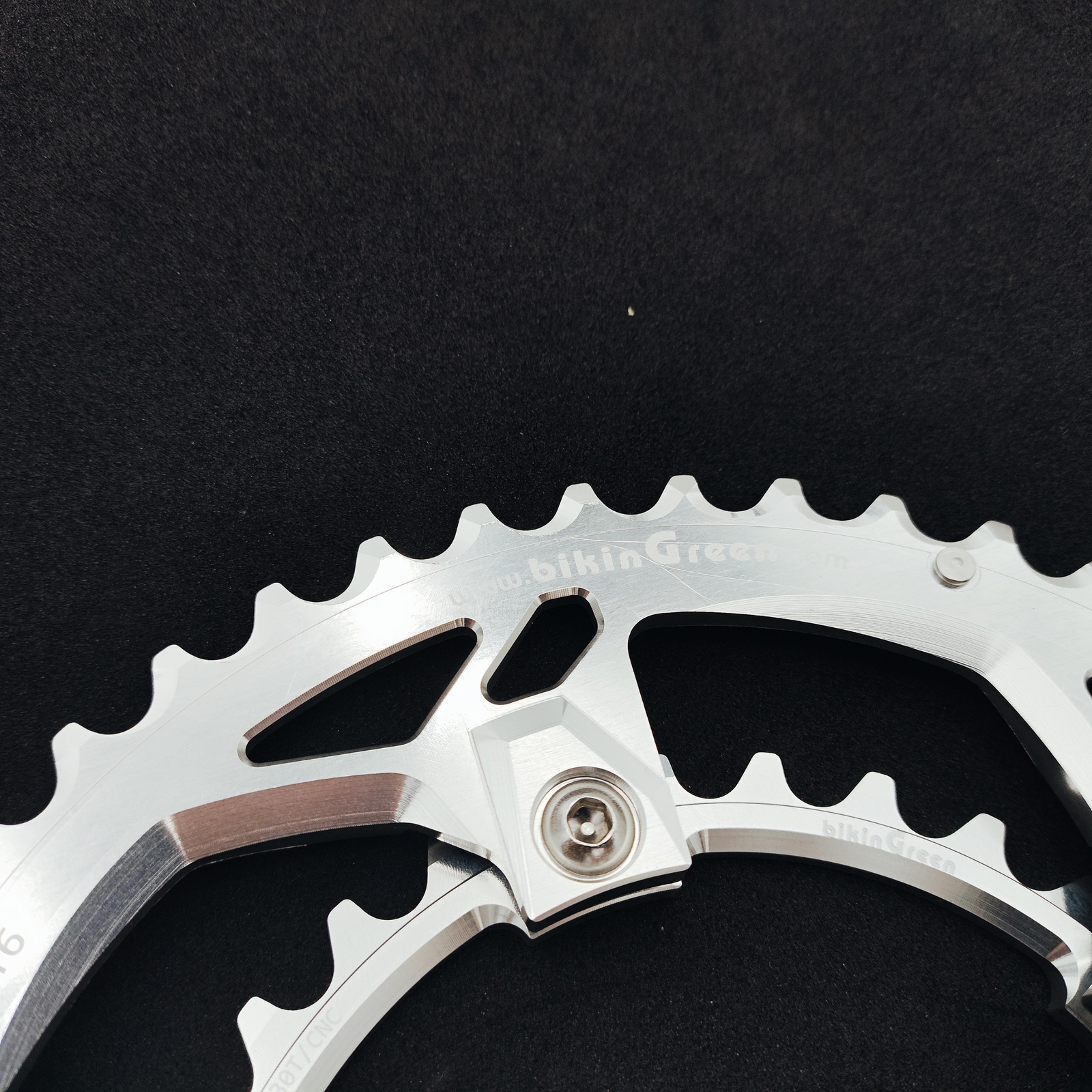 bikinGreen CNC 7075 Chainring 46/30T V4 BCD 110mm 5 Bolts 9-12 Sp Retro Silver