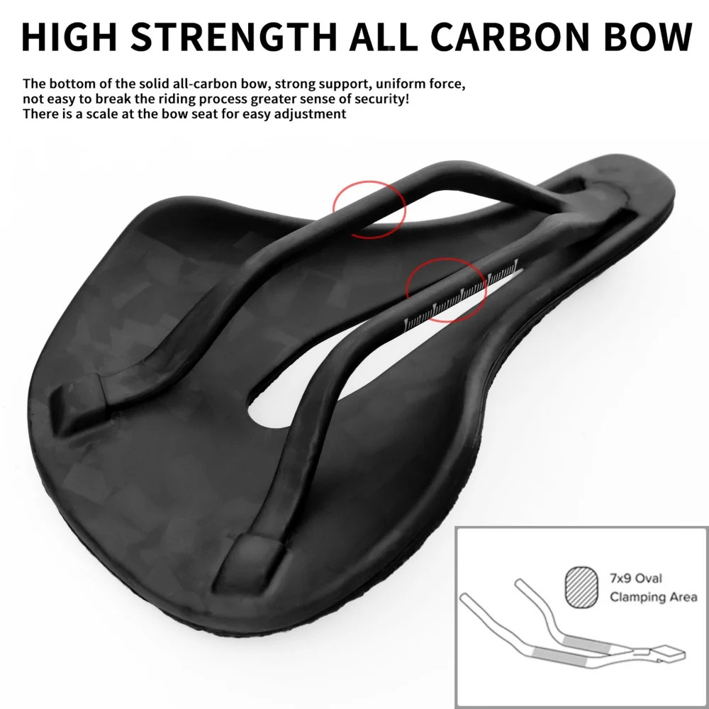 235x140MM 3D Printed Carbon Saddle for XC Road Gravel MTB Off-Road Bike Cycling