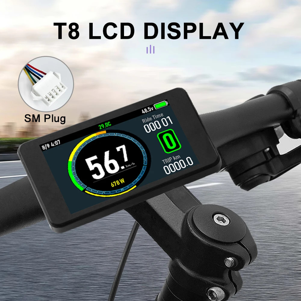 E-bike Display S866 S900 UKC1 LCD Display 24V-48V SM/Waterproof Connection Plug