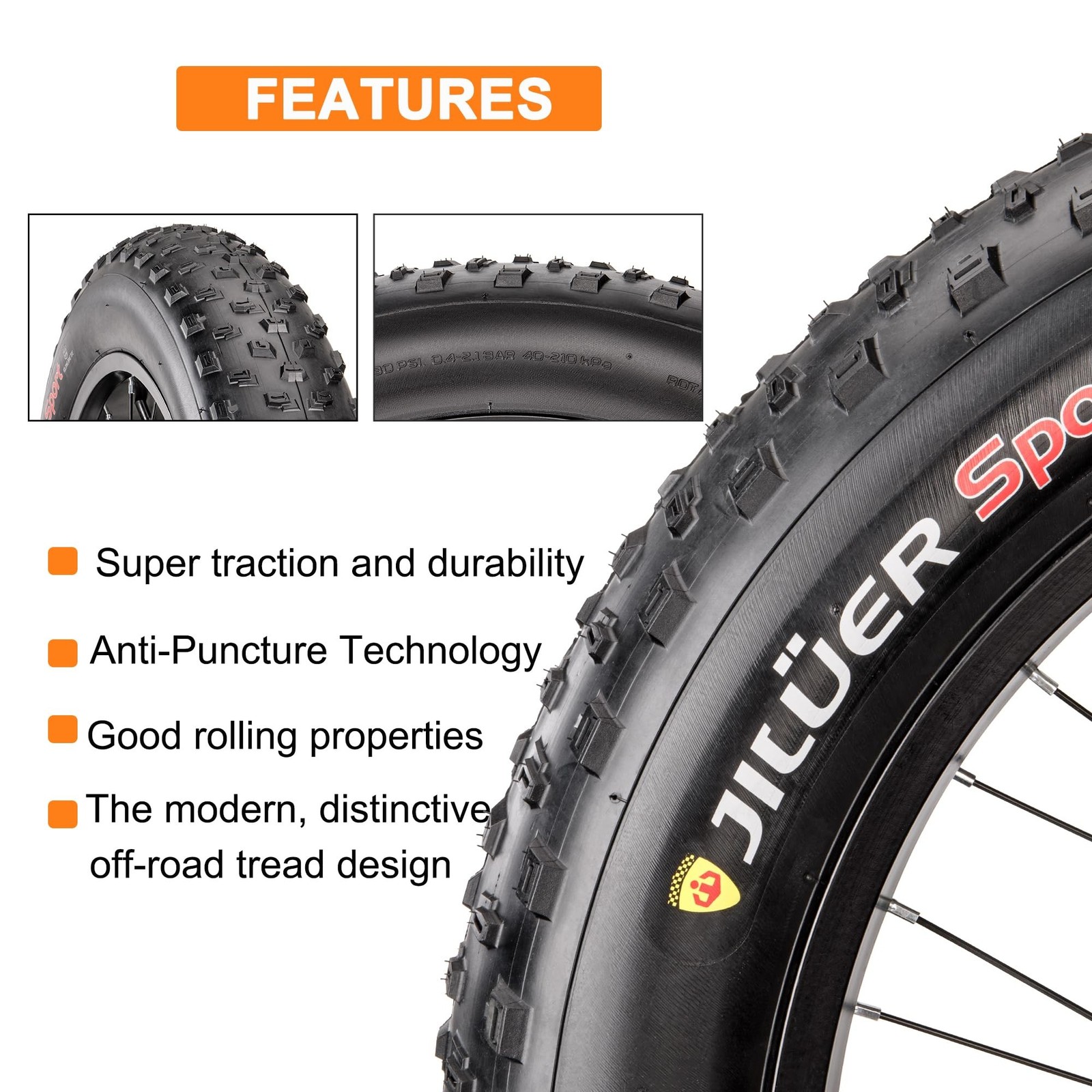 Fat Tire – 20” x 3.0”, 20” x 4.0”,26” x 4.0”