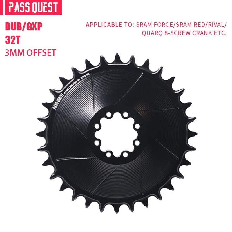 PASS QUEST Direct Mount Chainring 3MM OFFSET For 8-bolt Crank 28-38T