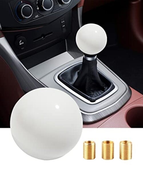 Shift Knob Manual Gear,Round Shift Knob Acrylic Gear Shift Knob,4 5 6 White