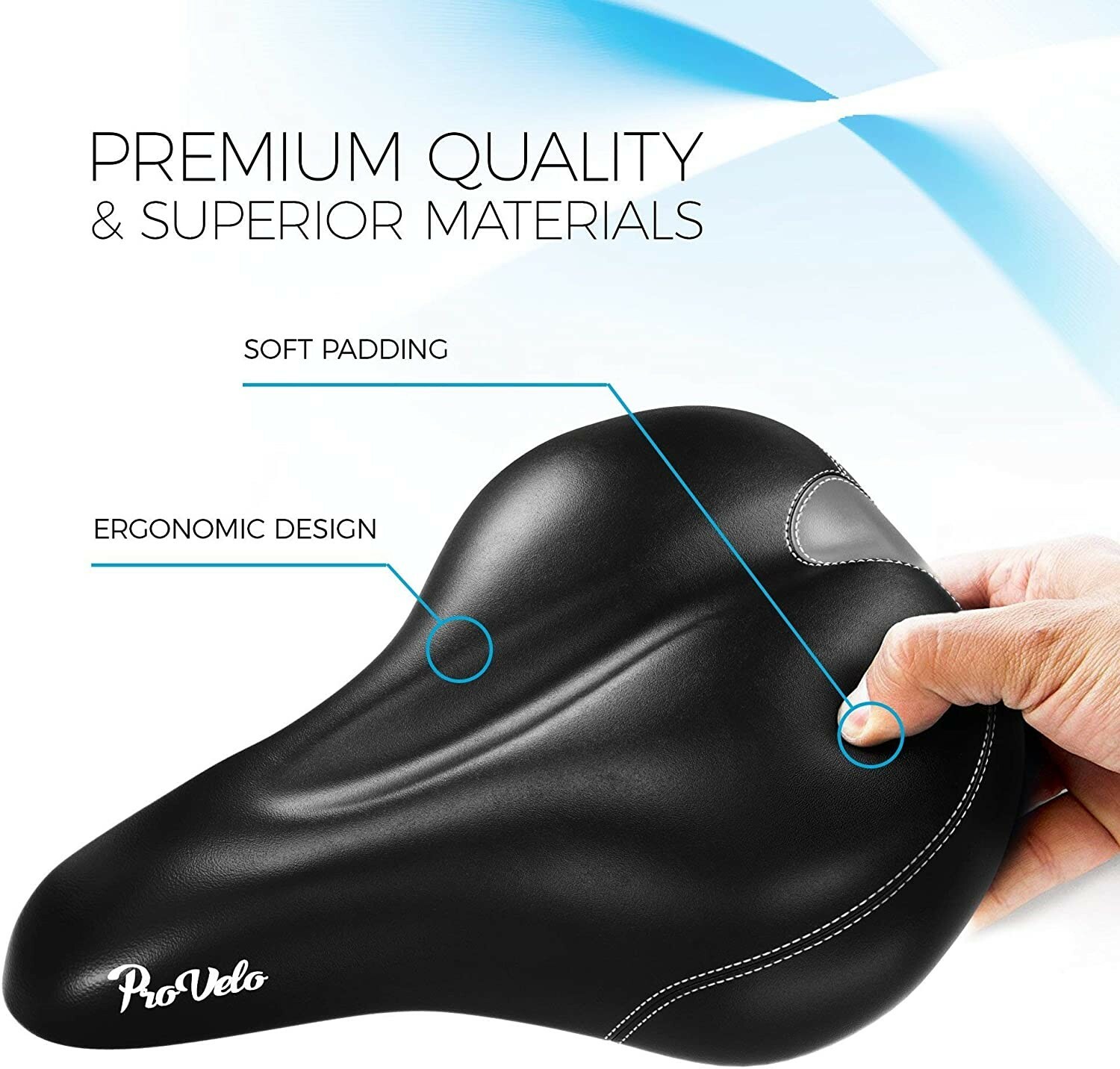 Comfort Bike Seat Men Women – Wide Soft Padded Bicycle Saddle Cushion Cruiser