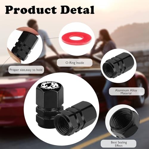 4Pack Tire Valve Stem Cap Car Accessories Aluminum Alloy Universal Bigfoot Red