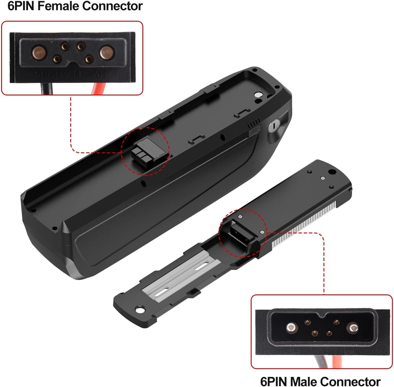 5Pin / 6Pin Male & Female For Hailong Ebike Battery Power Discharge Connector