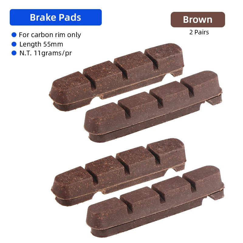 Carbon Rim Brake Pads Cork Compound Road Bike Caliper Braking Inserts for Carbon