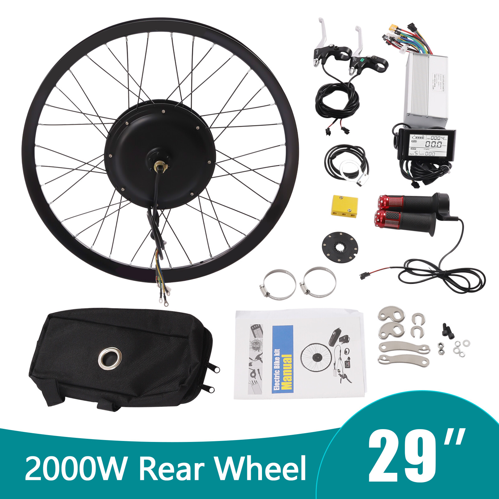 29″ Rear Wheel Motor Electric Bicycle Hub Motor Conversion Kit 72V 2000W EBIKE