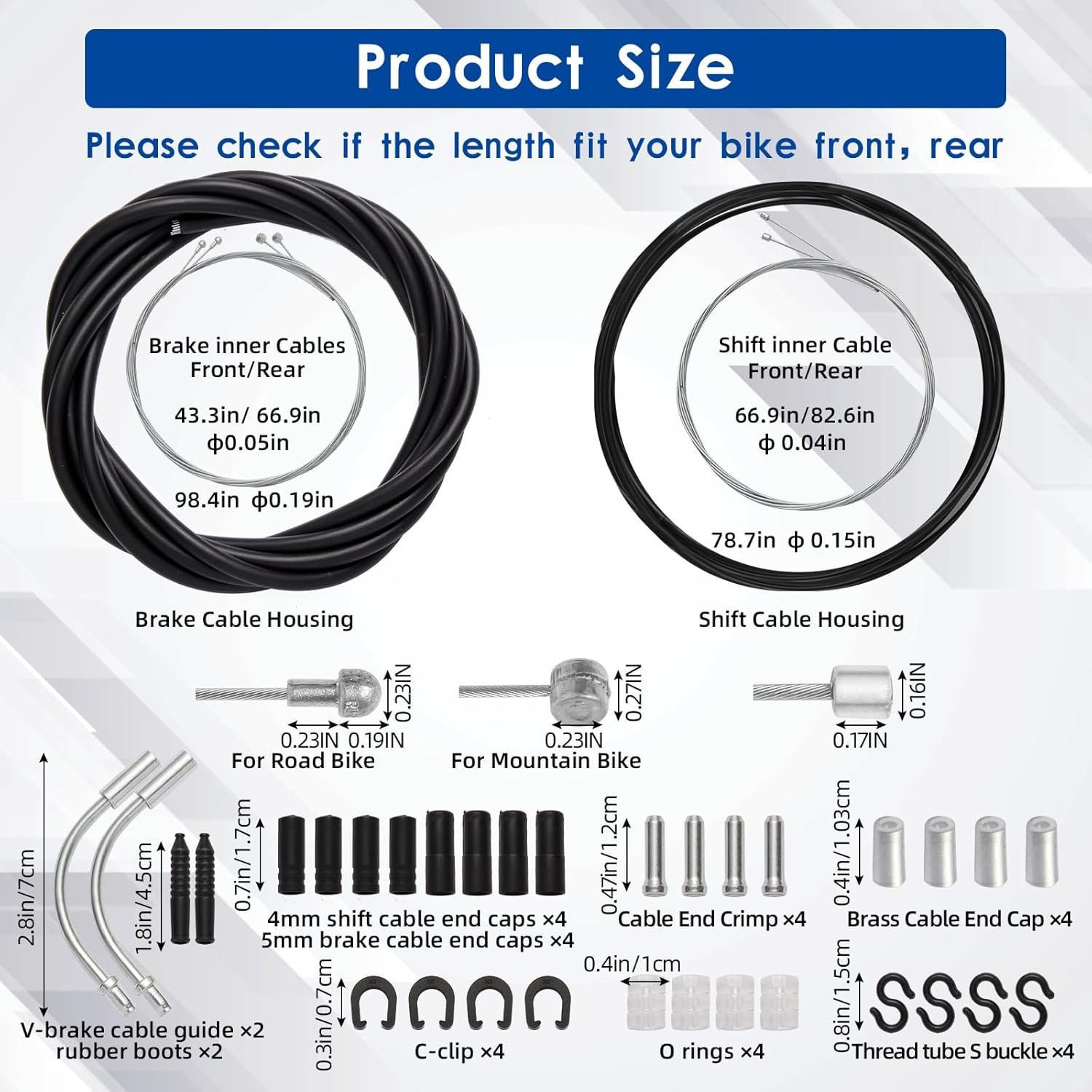 Universal Bike Brake Cable And Shift Derailleur Cable Bike Cable Housing Kit New