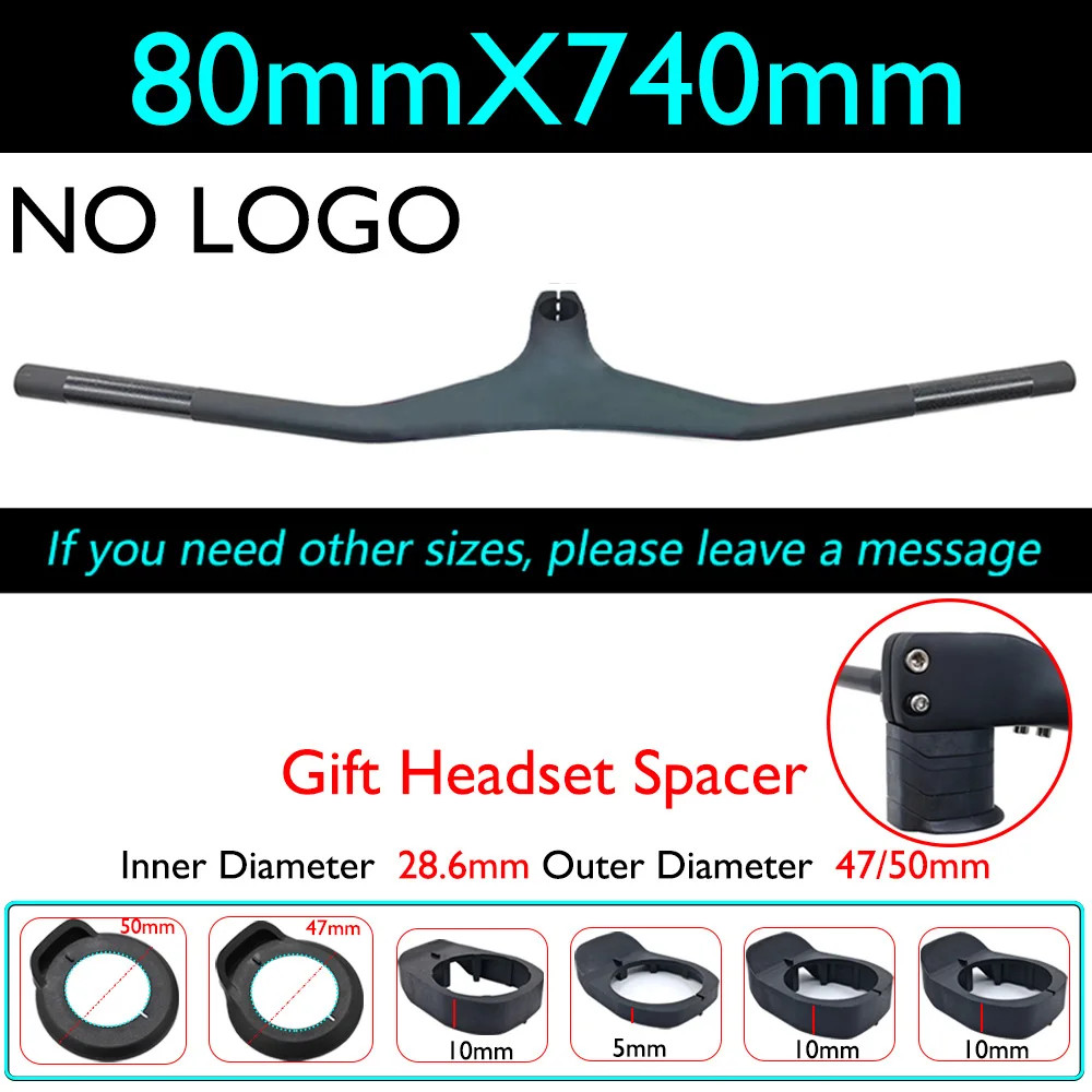 Carbon Fiber MTB Integrated Handlebars -17° 28.6mm 740mm Cycling Accessories