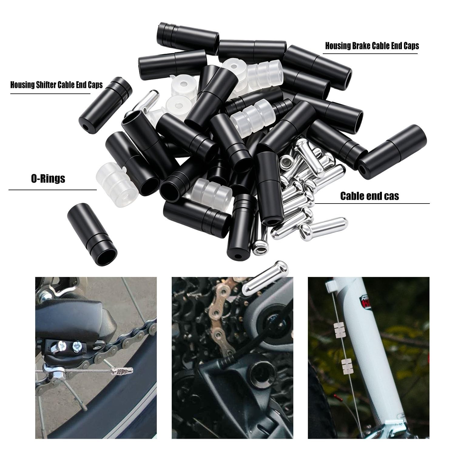 107PCS Universal Bike Cable Kit – Stainless Steel Wire Cutter, Brake & Shift Cab