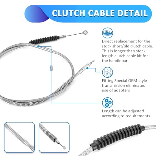 Clutch Cable & Throttle and Idle Cable Kit & Non-ABS Hydraulic 12″-14″ Chrome