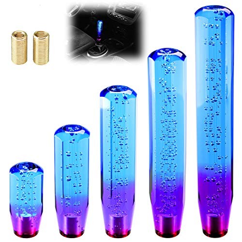 Shift Knob Stick Crystal Transparent Bubble Purple Blue Throw 20cm Blue Purple