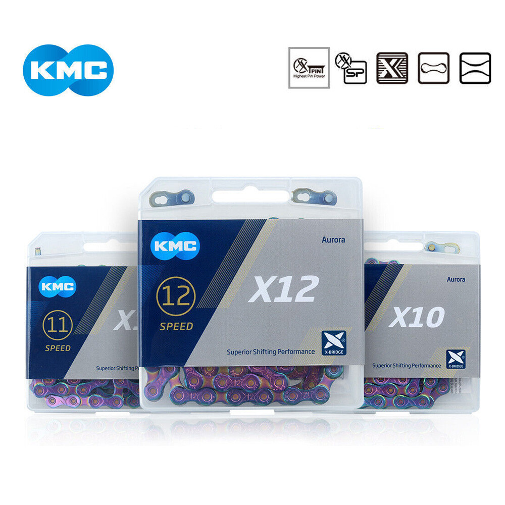 KMC Aurora X10 X11 X12 Chain 10/11/12 Speed MTB Road Bike Rainbow Magic Link