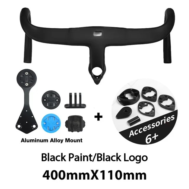 Integrated Road Bike Handlebar Carbon Drop Handlebar with Free Computer Mount