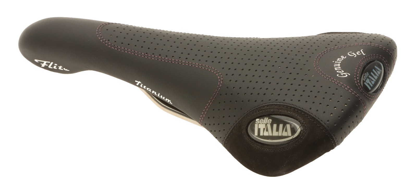 Selle Italia Flite Saddle Genuine Gel Ti Rails Perf. Black Leather NOS NIB NEW