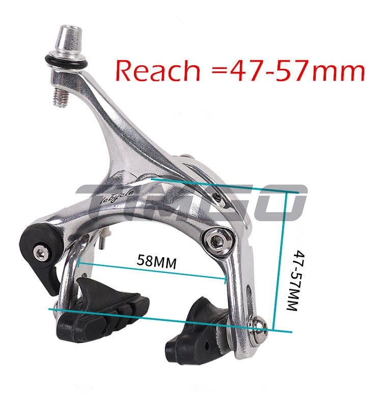 Road Bike Bicycle C-Brake Dual Pivot Side Pull Brake Caliper 47-57mm Reach