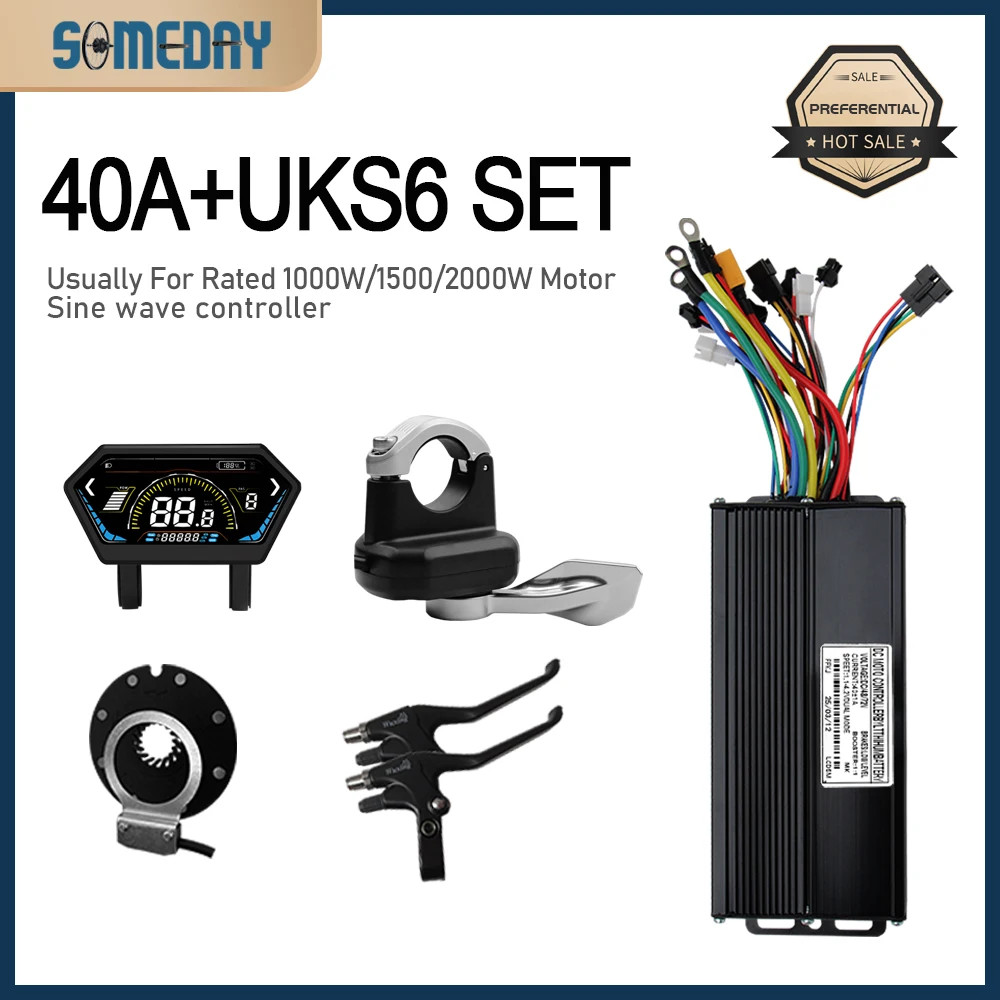 Ebike 48V/72V 40A 3 Mode Sinewave Controller with Display for 1000W-3000W Motor