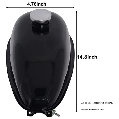 4L Metal Fuel Gas Tank with Cap, Spark Plug, Petcock, Fuel Line, Fits 49cc