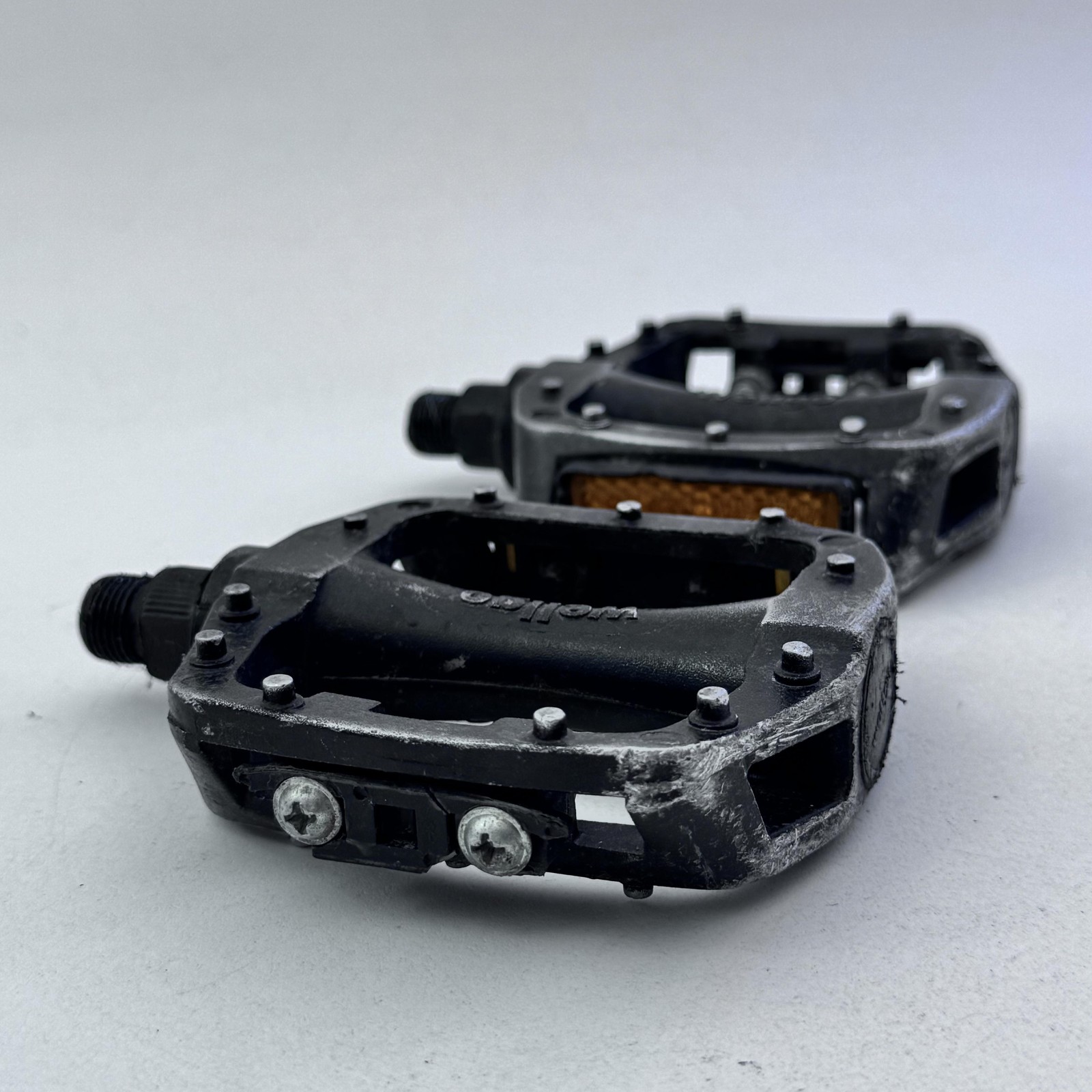Wellgo Platform Pedals Pair Black Alloy Flat Bike 9/16 in MTB BMX Urban A20