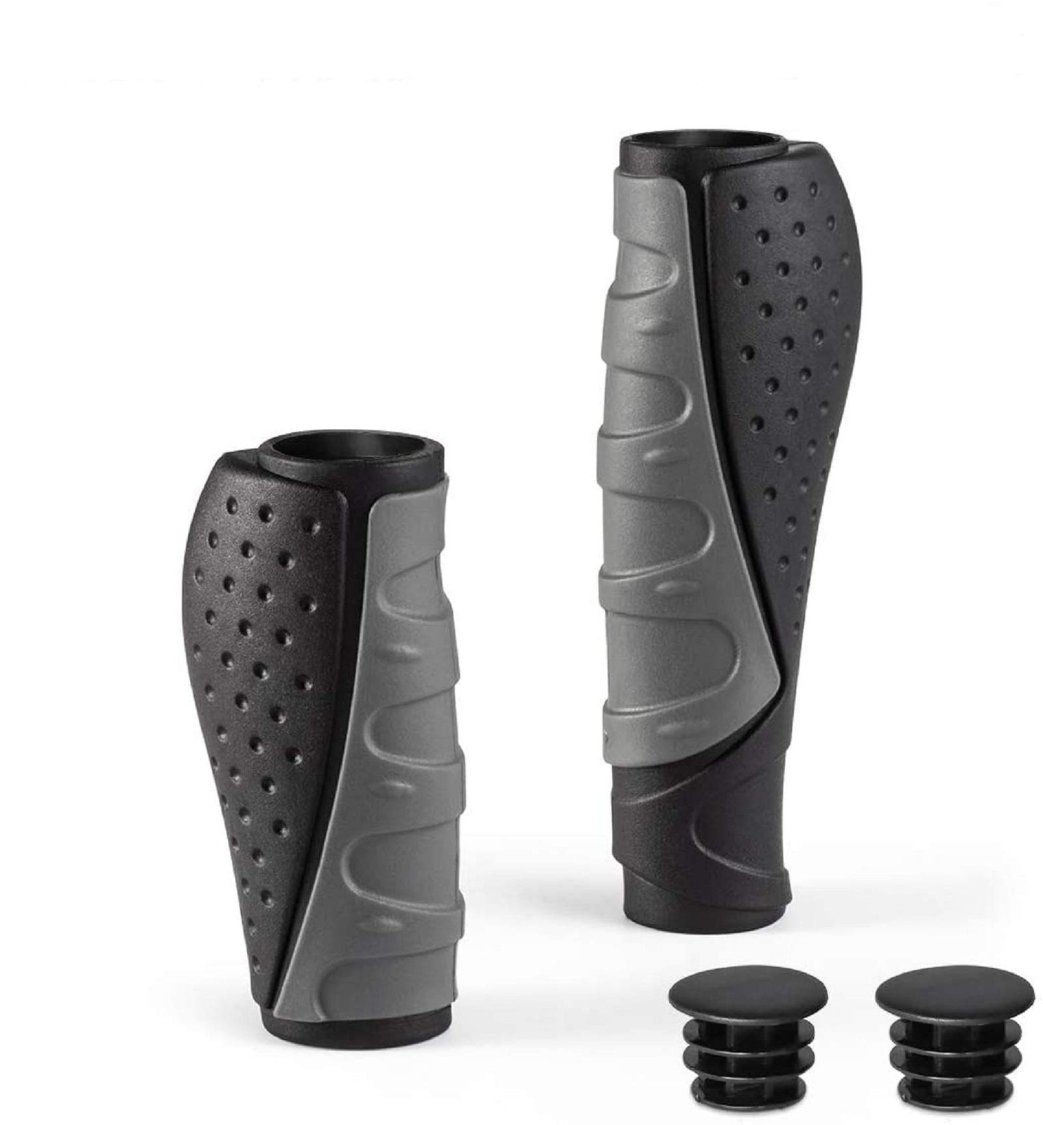 PRUNUS Bike Handlebar Grips, Rubber Ergonomic Antislip uaual, 90MM+130MM