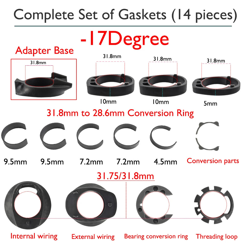 Road / Mountain Bike Carbon Stem 6° 12° 17° 60-120mm Fork Clamp Diameter 31.8mm