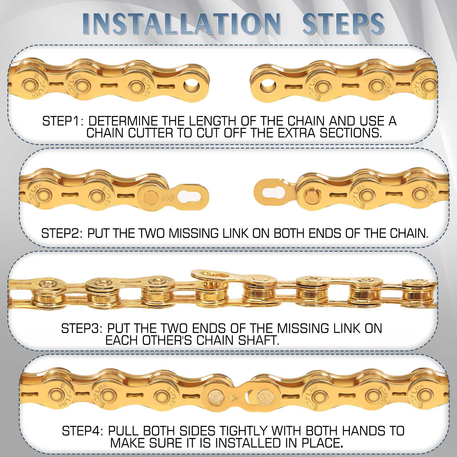 BIcycle Chain 6/7/8/9/10/11/12 Speed L/EL/SL for SRAM/Shimano/Campy 116/126 Link