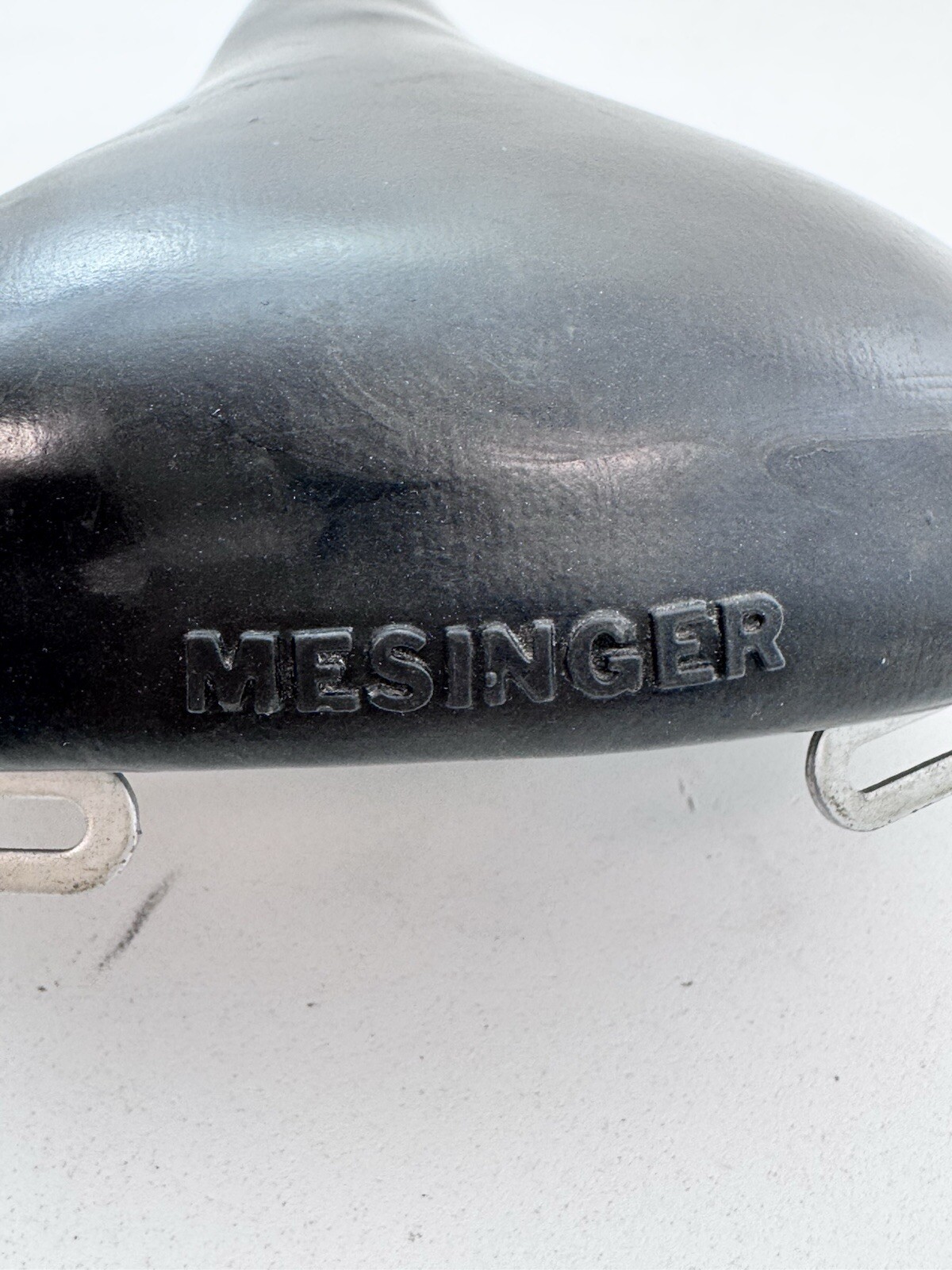 Vintage BMX Mesinger Seat Old School USA 70s Black Smooth BENT A82