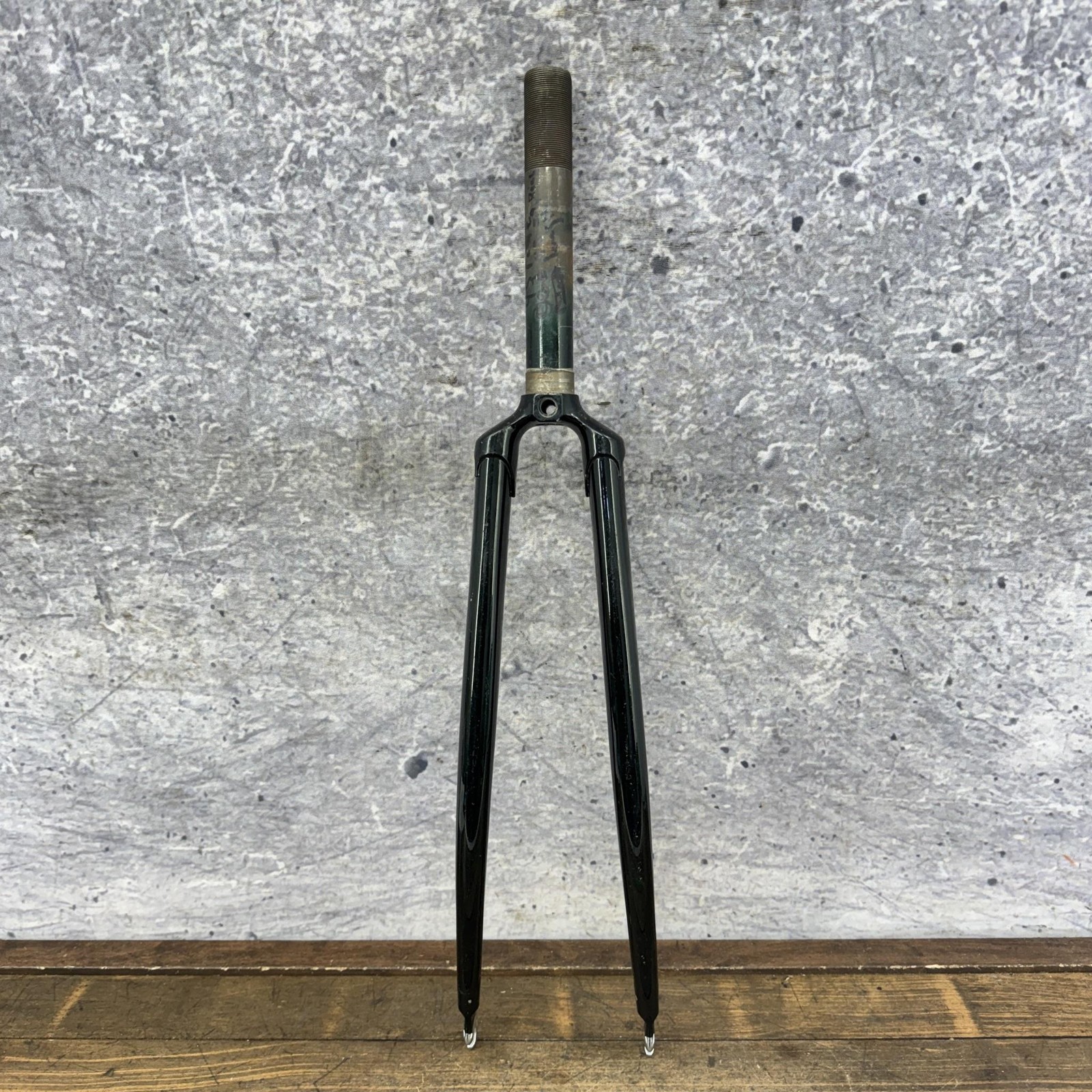 Vintage Campagnolo 700c Road Bike Fork 1 In Threaded Green Steel 6.5