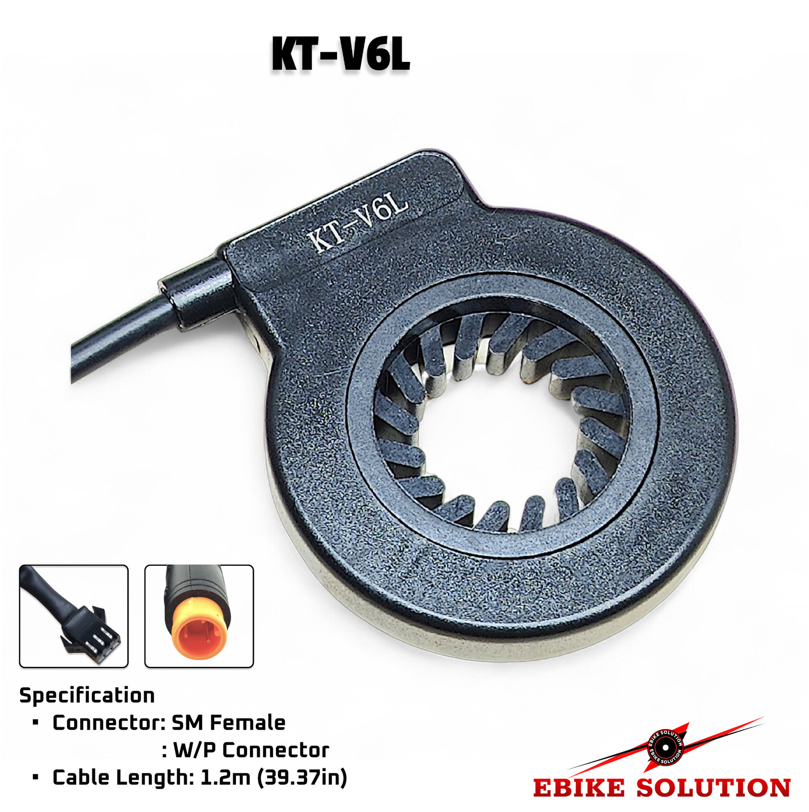 KT-V6L Pas Sensor Ebike High Sens Dual Hall Assist Sensor Female Plug Speed