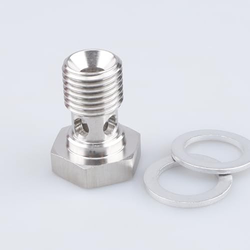 M14 x 1.5 Banjo Bolt, 22mm UHL, Stainless Steel, 4 Holes