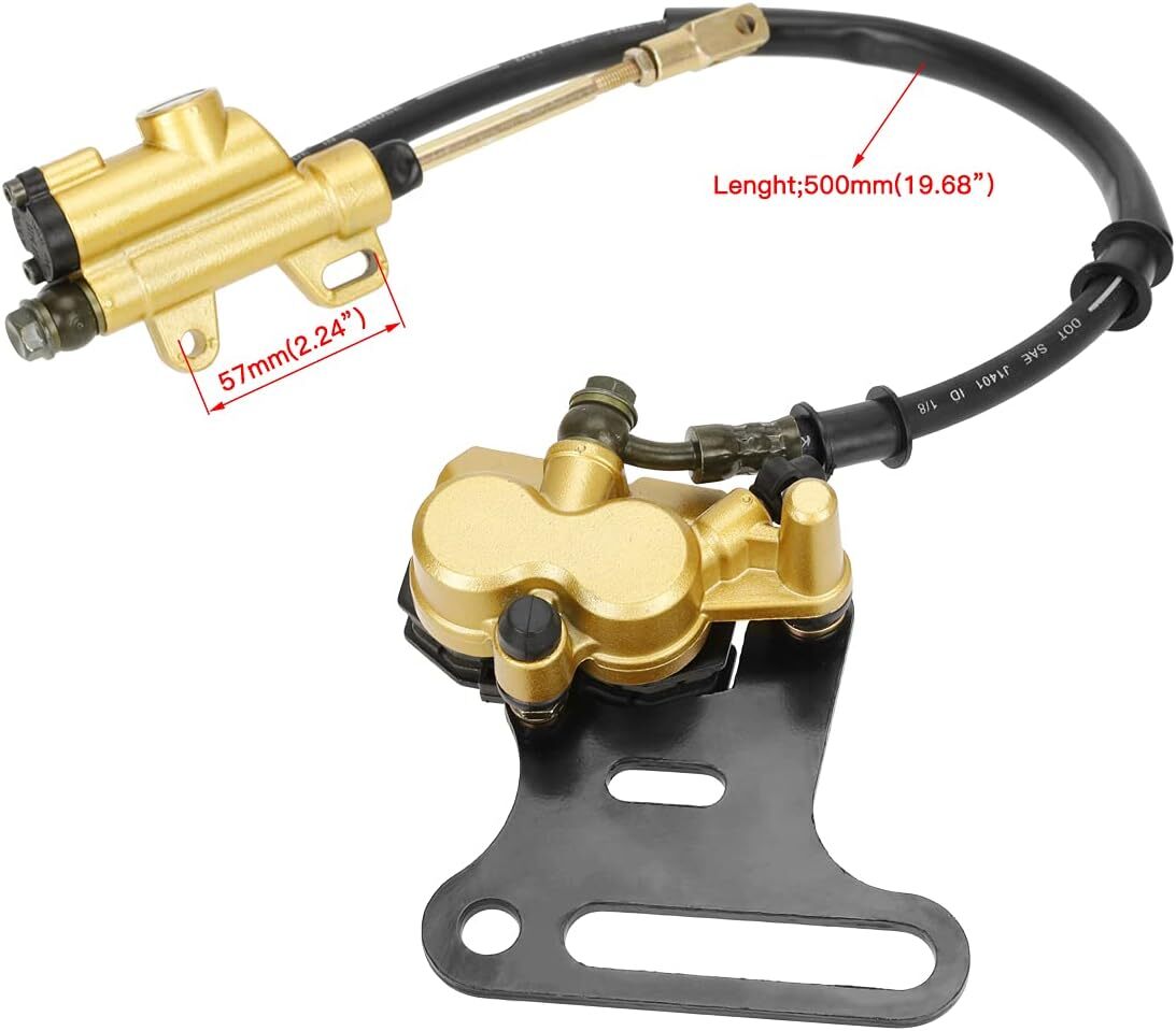 12mm Rear Disc Hydraulic Brake Master Cylinder Caliper Assembly Pad for 70cc …