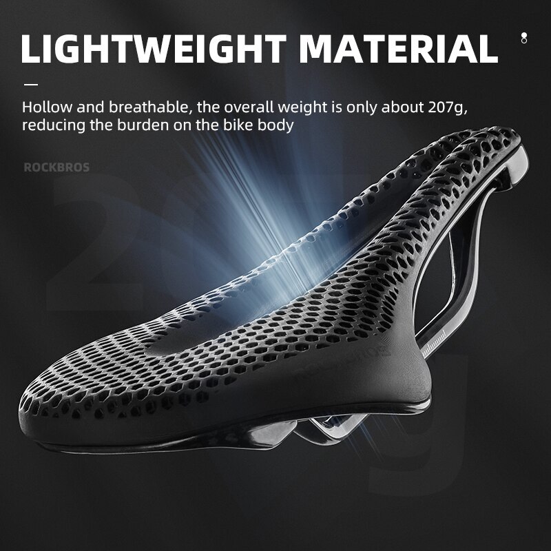 ROCKBROS Ultralight Bicycle Saddle 3D Printing Shockproof MTB Road Bike Seat